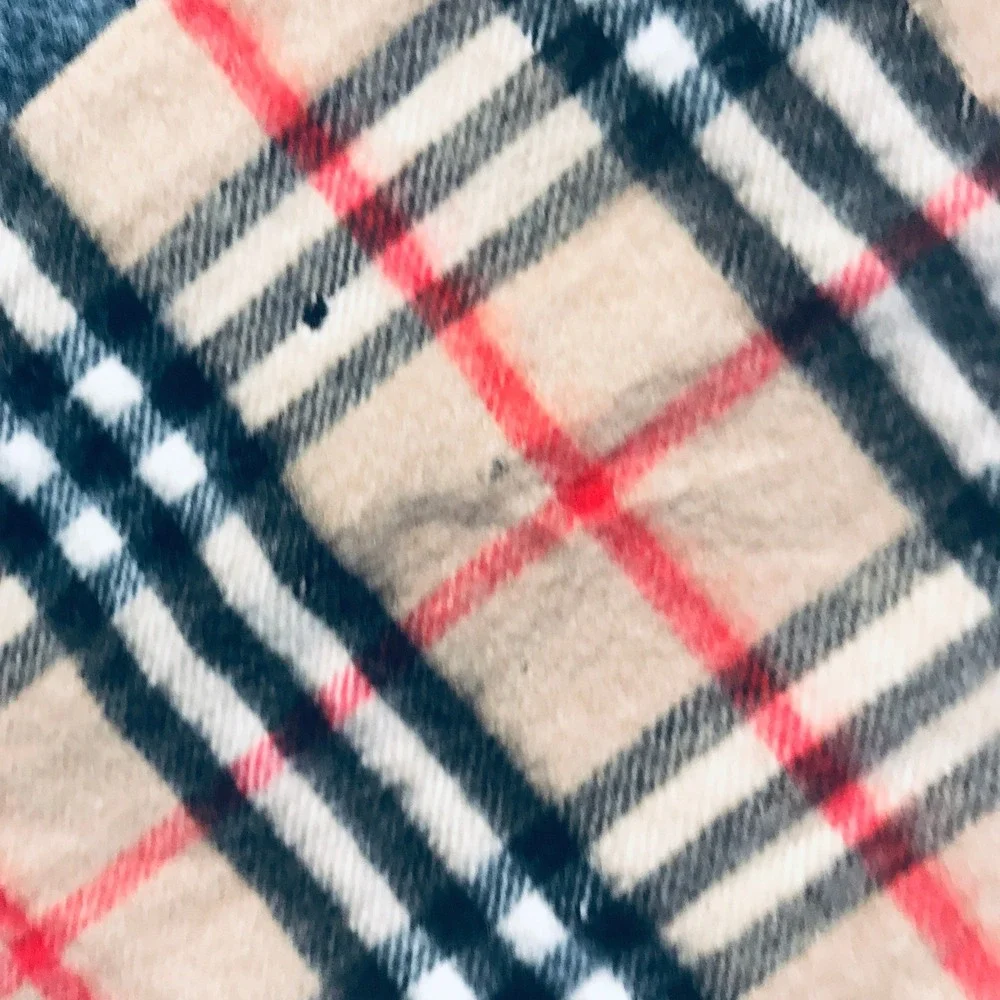Burberry Nova Check Scarf Unisex OS Beige Distressed Fringed Vintage Plaid READ
